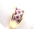 Bague 53 Bague or jaune et blanc 750 mil et Rubis 58 Facettes