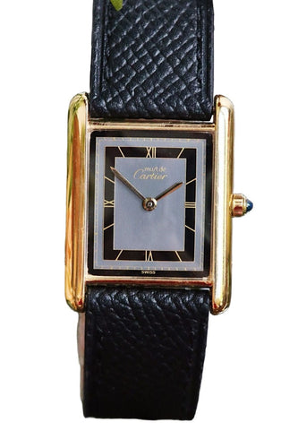 Montre CARTIER - Montre Tank Must 681006 cadran gris boitier vermeil 58 Facettes