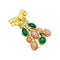 Boucles d'oreilles Demi-parure "Lions" transformable, or jaune, diamants, corail, chrysoprase. 58 Facettes 35286