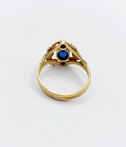 Bague 46 Bague art nouveau pierre bleue et perles en or 18k (circa 1910) 58 Facettes A06483
