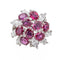 Bague 52 Bague Fleur Or blanc Rubis, Diamant 58 Facettes 3263779CN