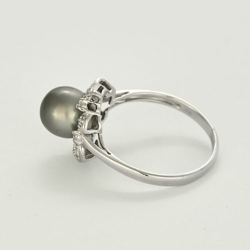 Bague des Iles or blanc, perle de Tahiti