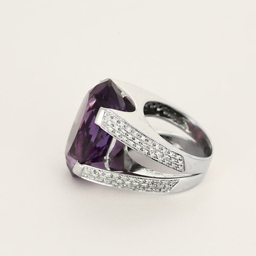 Bague en Or blanc Améthyste et diamants