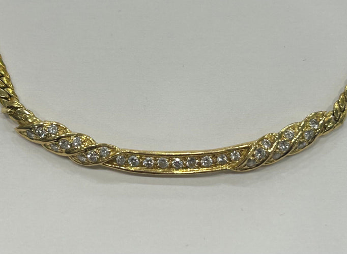 Collier Collier or jaune Cobra diamanté 58 Facettes LP891/9