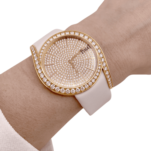 Montre Montre Piaget "Gala LimeLight" or jaune, diamants, cuir. 58 Facettes 34511