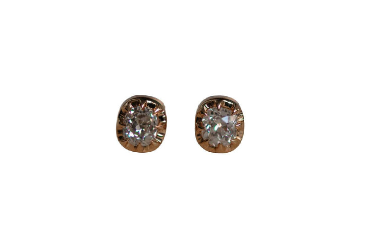 Antique old mine diamond studs 58 Facettes