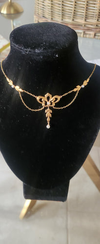 Collier Feston Art Nouveau en or jaune 58 Facettes