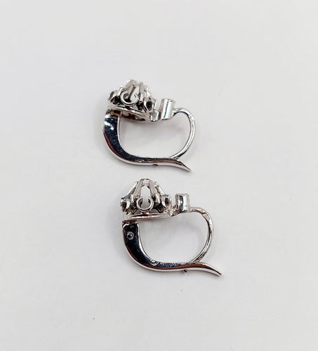 Dormeuses or blanc, diamants taille rose (circa 1900) 58 Facettes A05977