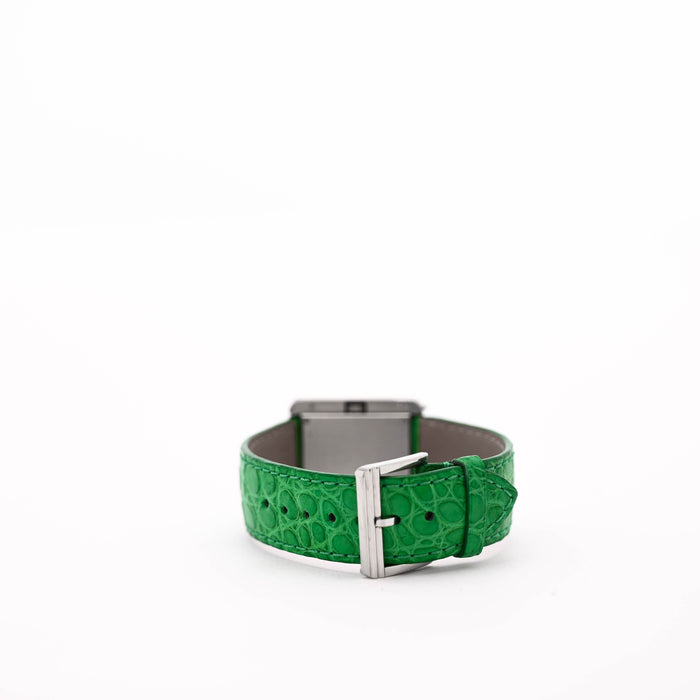 Montre POIRAY - Montre Ma Première Poiray Acier et bracelet alligator vert emeraude 58 Facettes 74021