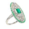Bague 53 Héritage de Déco : Bague en platine avec émeraude colombienne éclatante 58 Facettes 22298-0053
