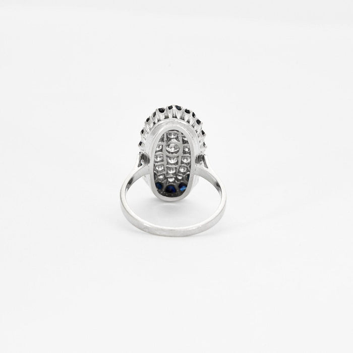 Bague 58 Bague or gris diamants et saphirs 58 Facettes 230488