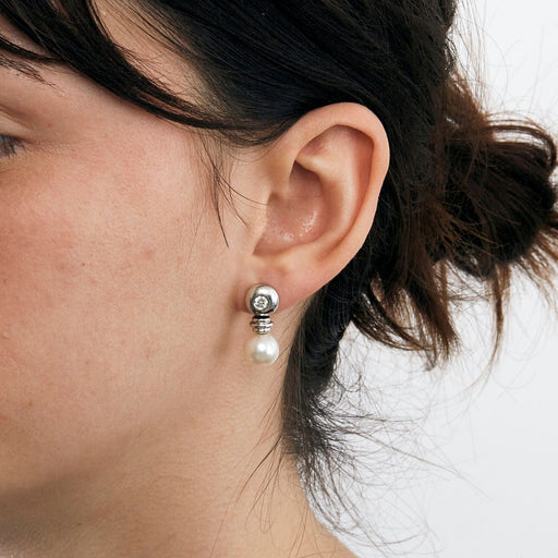 Boucles d'oreilles Boucles d'oreilles perle de culture et diamant 58 Facettes
