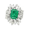 Bague 55 Bague Pompadour  Or blanc Emeraude, Diamant 58 Facettes 4398644CN
