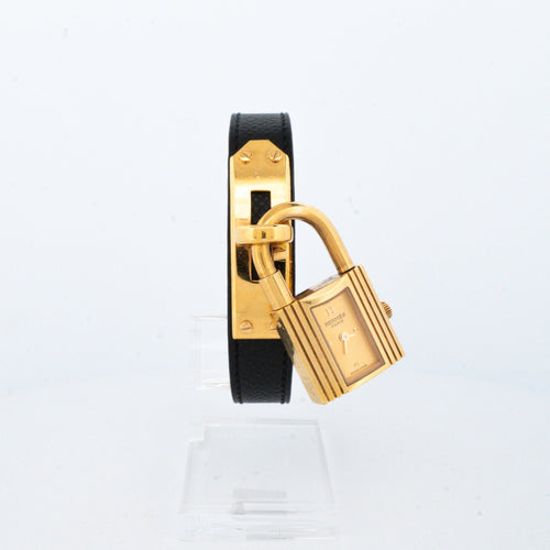 Montre Hermès - Montre Kelly en acier doré et cadran champagne 58 Facettes