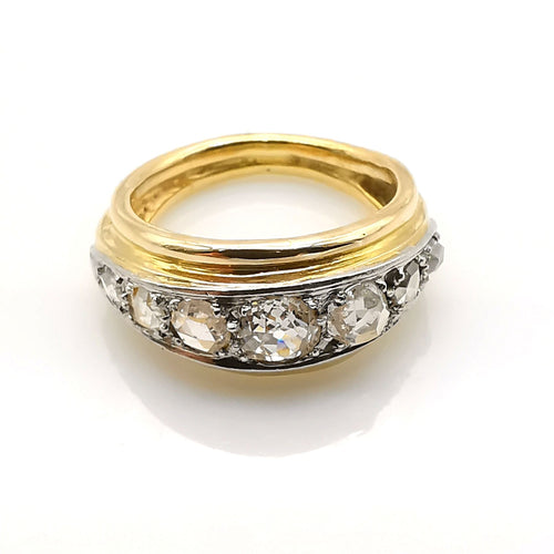 Bague Bague or platine diamants 58 Facettes