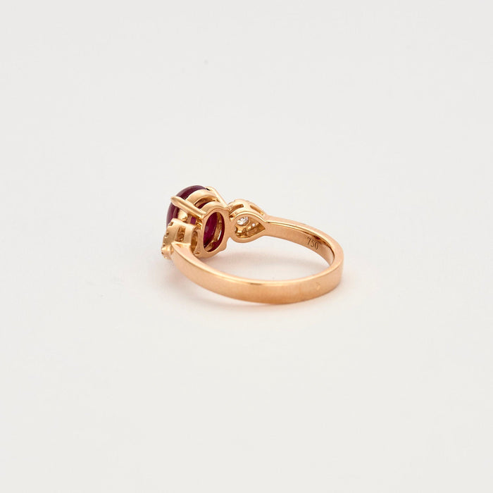 Bague or rose rubis et diamants