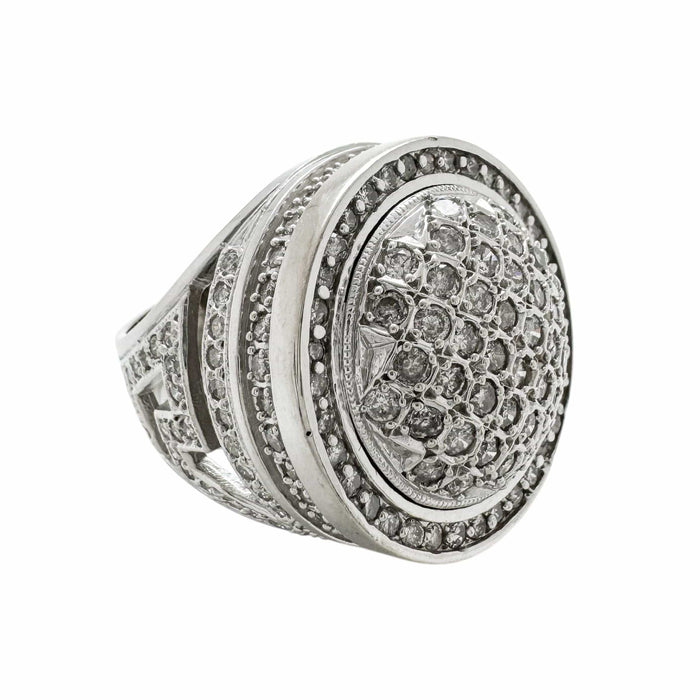 Bague 63 Bague Homme or blanc diamants 3ct 58 Facettes