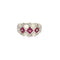 Bague 54 Bague Jonc Or Blanc Nacre et Rubis 58 Facettes