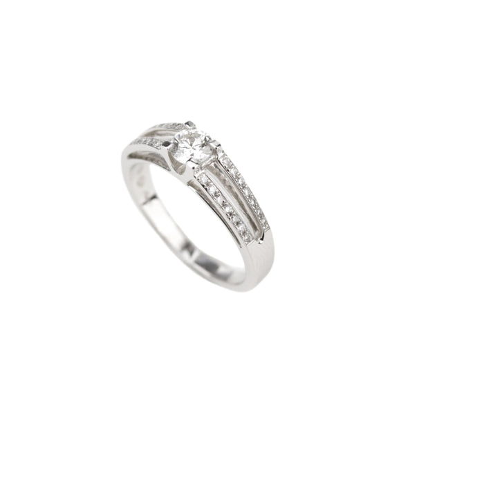 Bague or blanc diamants