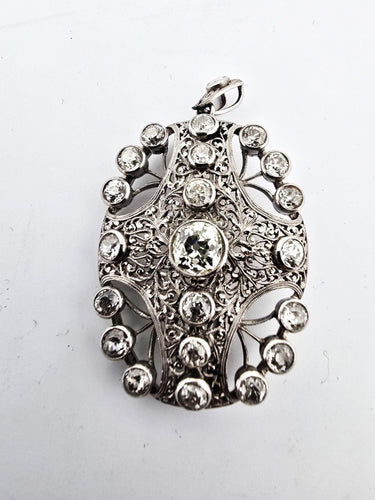 Broche Broche en or blanc sertie de diamants taille ancienne 58 Facettes
