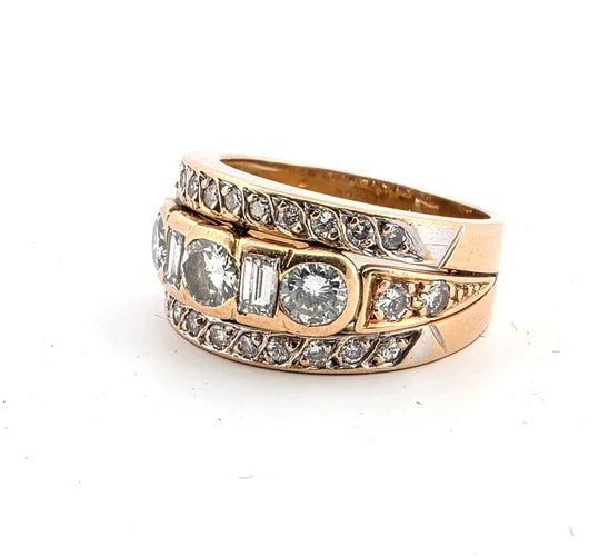 Bague 54 Bague en or jaune 18 carats avec diamants 58 Facettes