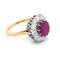 Bague 56 Bague marguerite or jaune, rubis, diamants 58 Facettes