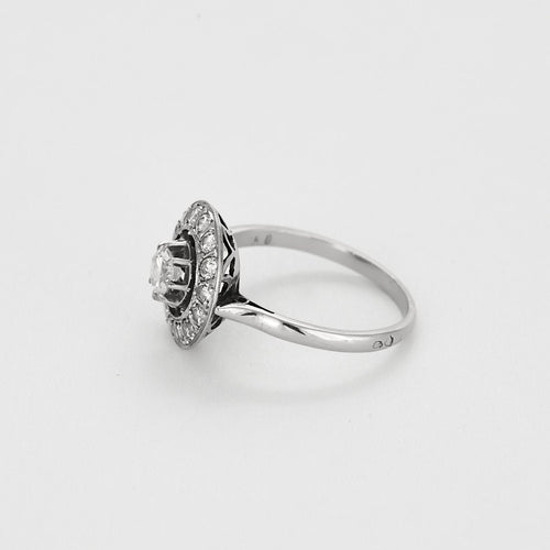 Bague 53 Bague en or blanc, platine et diamants 58 Facettes ALE4596