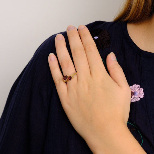 Bague 55 Bague Toi et Moi Rubis Diamants 58 Facettes