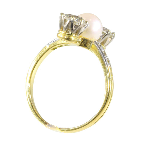 Bague 54 L'élégance de 1915 : la bague de fiançailles intemporelle 58 Facettes 18256-0130