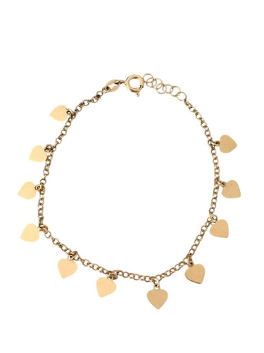 Bracelet cœurs en or jaune 18k