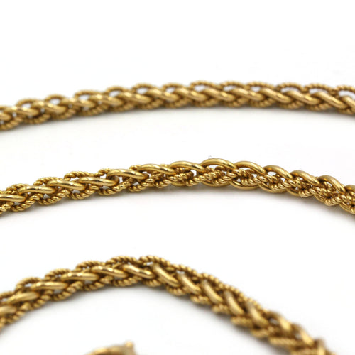 Collier Chaîne Or Jaune - Maille Epi Blé Vintage torsadée lisse 58 Facettes 250426R