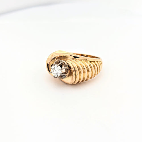 Bague en or jaune et diamant