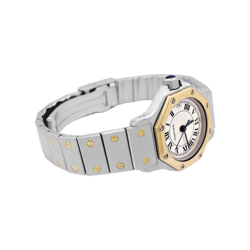 Montre Montre Cartier, "Santos Octogonale", acier et or. 58 Facettes 34850