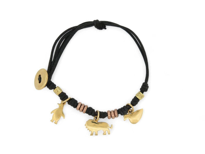 Bracelet bracelet dodo rondelles granelli charms lion pingouin canard or jaune 18k 58 Facettes 271162