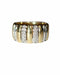 Bague 54 Bague bandeau 2 ors godronnée diamants 58 Facettes 568