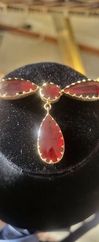 Collier Vintage en or jaune serti de grenats de Perpignan 58 Facettes