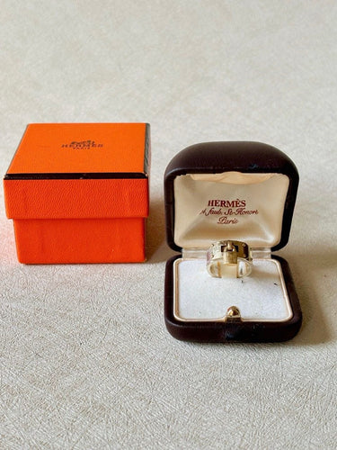 Bague 53 HERMÈS - Bague Kelly Cadenas Argent et Or Jaune 58 Facettes WC-2025-1723