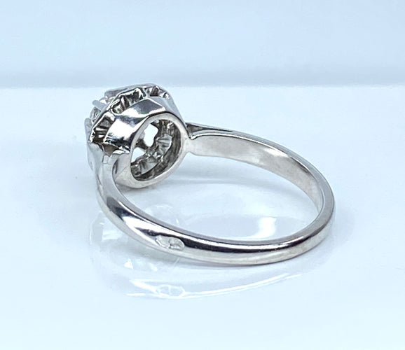 Bague 50 Bague solitaire en or et platine, diamant 58 Facettes AB560