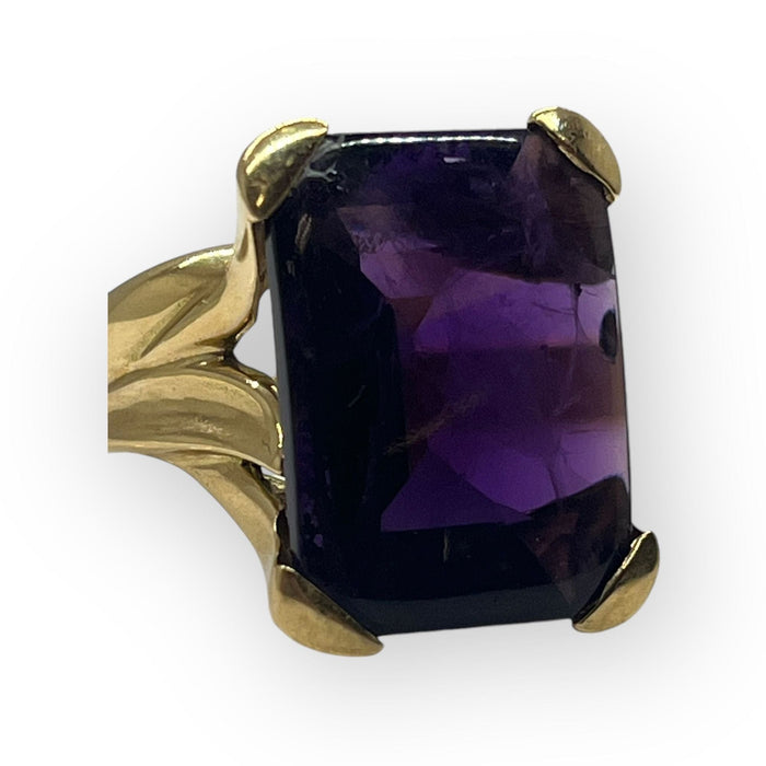 Bague 58.5 Bague or jaune pierre violette 58 Facettes 149049929