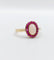 Bague 51 Bague marguerite antique or cabochon d'opale et rubis 58 Facettes A04407