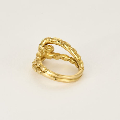Bague 51,5 Bague en or jaune ciselée 58 Facettes LAN1450X3
