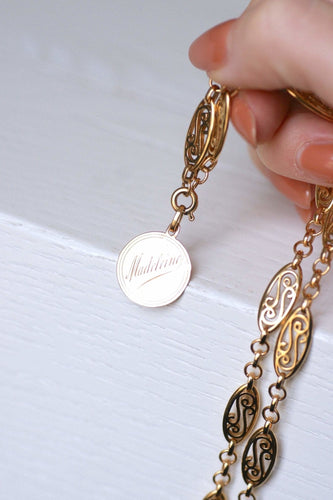 Pendentif Médaille - Vierge Marie en or rose 18 kt 58 Facettes