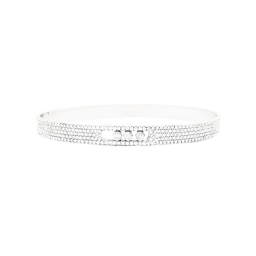 Bracelet Messika Move Noa - Bracelet jonc Bangle Pavé en or blanc et diamants 58 Facettes 35301