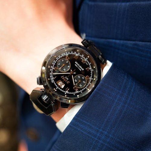 Montre Bovet Sportster - Montre chronographe automatique en acier PVD 58 Facettes 68801464