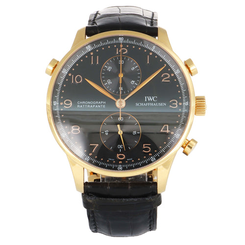 Montre IWC Schaffhausen Portuguese - Montre chronographe rattrapante en or rose 58 Facettes 68801708