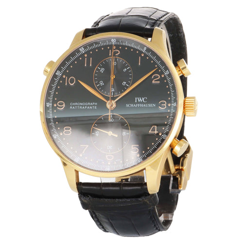 Montre IWC Schaffhausen Portuguese - Montre chronographe rattrapante en or rose 58 Facettes 68801708