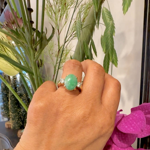 Bague 55 Bague trilogy en or jaune 18 ct, jade et diamants 58 Facettes 118B48B67DF24E80BFC89DBD67E912C4