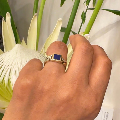 Bague 56 Bague en or 14k avec lapis-lazuli et diamants 58 Facettes C205354F0FF1488E977CF53E73ABB92F