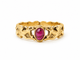 Bague 56 Bague ancienne en or jaune et rubis cabochon 58 Facettes 33630