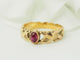 Bague 56 Bague ancienne en or jaune 18 kt avec rubis cabochon 58 Facettes 33630